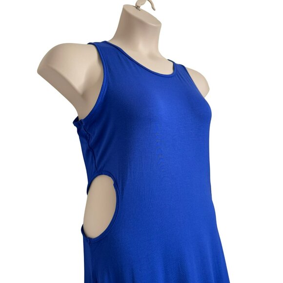 See You Monday Los Angeles Blue Cut Out Midi Dress Sleeveless Size XL Stretchy N - Picture 11 of 11